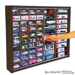 値下げ！ブラック色全塗装 トミカ８０台・ロングトミカ４０台収納 アクリル扉付 値下げ！ブラック色全塗装 トミカ80台・ロングトミカ40台収納