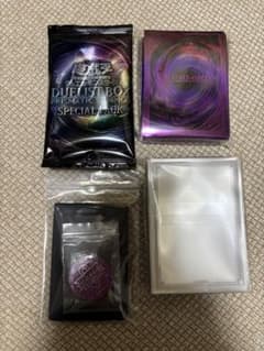 遊戯王プリズマティックサモン スリーブ2種類とパック4袋、コイン