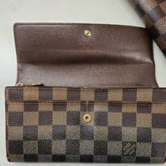 ダミエパターン 二つ折り財布 レザーのサムネイル