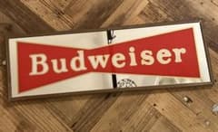 Budweiser ヴィンテージパブミラー長方形人気ロゴのサムネイル