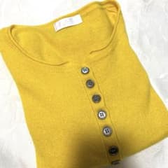 アルドリッジ　ヘンリーネック　カシミヤセーター　イエロー