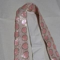 1499円にお値下げ☆美容襟　ピンクスパンコール半襟つき　浴衣　夏着物のサムネイル