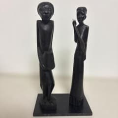 木彫り 人物像 置物 アフリカンアート 民芸品のサムネイル