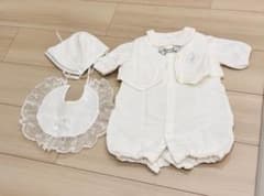 ツーウェイ・ドレスオール 50-60cm 帽子付き　退院着　男の子　お宮参りのサムネイル