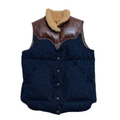 ヒステリックグラマー ×ロッキーマウンテンダウンベストFREEブルー柄美