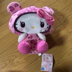 ハローキティヒョウ柄ピンクぬいぐるみ タグ付きのサムネイル