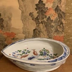 北大路魯山人★染付色絵魚藻文鮑形鉢 写★共箱★陶器★やきもの★皿★器 236 m18150094752_1.jpg?1716722706