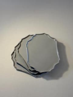 新品4枚】美濃焼 丸新製陶 楕円皿 プレート 黒土白釉 モダン 陶器