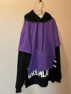レイヤードデザイン フード付きパーカー Mのサムネイル