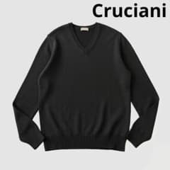 最終値下げ【新品同様】クルチアーニ　CRUCIANI Vネック　ブラックM Cruciani クルチアーニ ミドルゲージ ウール Vネック ニット 48 - メルカリ