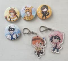 ちょこらび ニコキャス 缶バッジ4点 +アクリルキーホルダー2点セット
