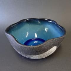 시라가키 도자기 메다카 화분 연꽃 냄비 블루 (소) 30cm