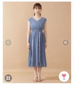 JILLSTUART 민소매 주름 원피스 블루