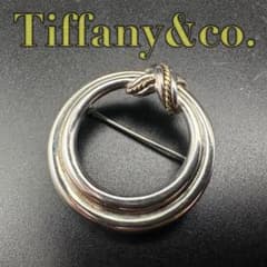 【美品】Tiffany& Co. コンビサークル ブローチ シルバー アクセ 極美品✨ ティファニー ブローチ シグネチャー コンビ シルバー 1924
