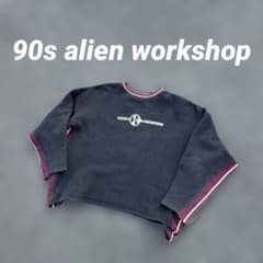 短丈 ボックスシルエット 90s alien workshop スウェット 刺繍 - メルカリ