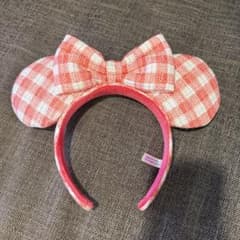 東京ディズニー カチューシャ ギンガムチェック 赤のサムネイル