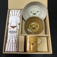 Mikke ミッケ タオル付食器セット（ライオン）のサムネイル