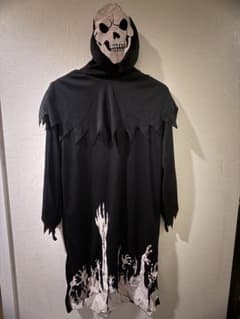 死神 コスプレ 130cm ドクロ 仮装 ハロウィン キッズ ホラー衣装のサムネイル
