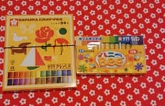 ●●特価 少し使用 サクラクレパス24色&ハニービーサクラ クレヨン12色セットのサムネイル