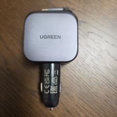 UGREEN 60W 車載充電器 巻き取り式ケーブル付き
