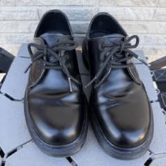 Dr.Martens 3ホールシューズ ブラック ネイビーステッチ - メルカリ