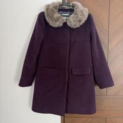 SHOO-LA-RUE パープル ロングコート ファー付き Sのサムネイル