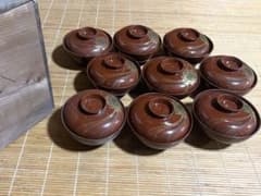 昭和レトロ 木箱付き 蓋付き椀 漆器セット 和食器 10個セット - メルカリ