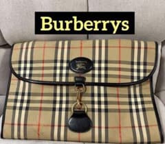 Burberrysバーバリーズ クラッチバッグ ノバチェック ホースロゴA4 希少】バーバリークラッチバッグ ノバチェック シャドーホースPCケース