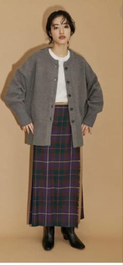 ADAM ET ROPE' FEMME ローゲージクルーネックニットカーディガンのサムネイル