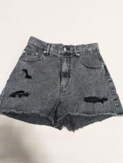 WEGO STANDARD Distressed Denim Shorts, Size L, Black