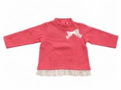 訳あり 子供服 90cm ピンク レース リボン 長袖トップスのサムネイル
