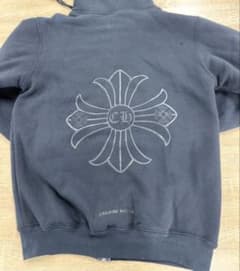 CHROME HEARTS OLD フローラルクロス ジップアップ パーカー 黒のサムネイル