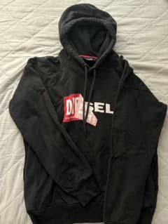 DIESEL ディーゼル メンズ ロゴパーカー 黒 Mサイズのサムネイル
