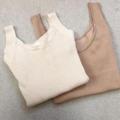 新品2点セット＊2wayクルーネックニットタンク＊リブラインニットタンクのサムネイル