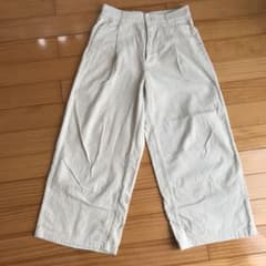 ワイドパンツ　白　コーデュロイのサムネイル