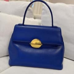 美品 GIVENCHY ハンドバッグ ブルー ゴールド金具 - メルカリ