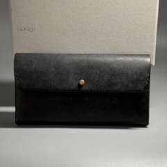 SAFUJI ミニ長財布 ホック グレイブラック レザー 財布 さふじ - メルカリ