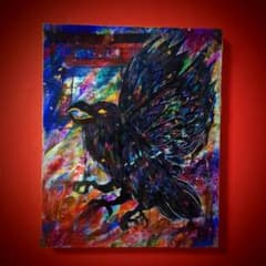 【一点物/原画】八咫烏と鳥居【F3号】【一点物/原画】 一点物/アート】八咫烏と鳥居【F3号】【一点物/原画】 - メルカリ
