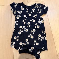 花柄ロンパース 60-70cm ネイビーのサムネイル