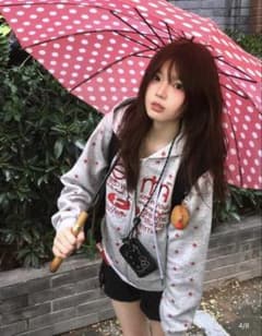星柄 ジップアップパーカー グレーのサムネイル
