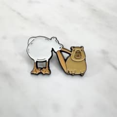 [핀 배지] 펠리컨 & 카피바라 씨