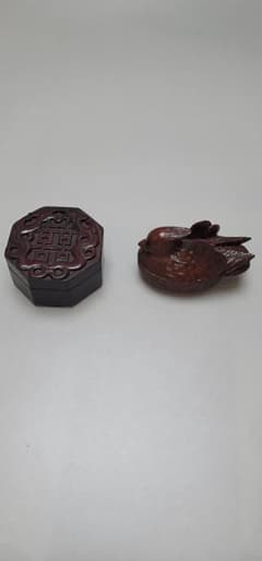 茶道具 唐物 紫檀 押鳥 香合 八方香合 二件 茶道具 唐物 紫檀 押鳥 香合 八方香合 二件 - メルカリ