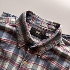 ⚫︎RRL ダブルアールエル ボタンダウンシャツ チェック 三つ星 M相当 