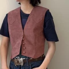 スエード調 ウエスタンベスト ピンクのサムネイル