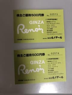 銀座ルノアール株主優待500円券2枚セットのサムネイル