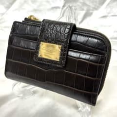【未使用】Leather Jewels クロコ型押し 長財布 L字ファスナーのサムネイル
