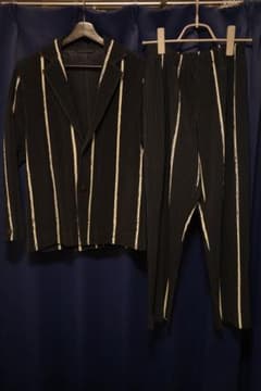 homme plisse issey miyake セットアップ ネイビー 1 - メルカリ