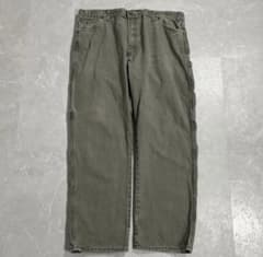 90s dickies ダック地 ペインターパンツ グリーン系 ワイド バギーのサムネイル