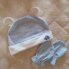 未使用★新生児ぼうし＆ミトンのサムネイル
