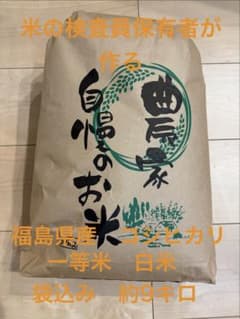 令和7年産 福島県産 コシヒカリ 袋込み　白米 約9キロのサムネイル